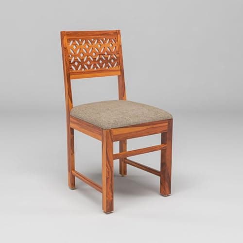 Adichwal Furniture Sheesham Wooden 4 Dining Chair Set for Living Room | Solid Wood Study Chair for Living Room | Office Chair for Home & Office | Rosewood Chair Set (Set of 4, Honey) 4