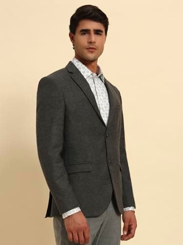 Cantabil Men's Dark Grey Solid Winter Wear Smart Fit Blazer (MBZF00157A_DKGREY_38) 3