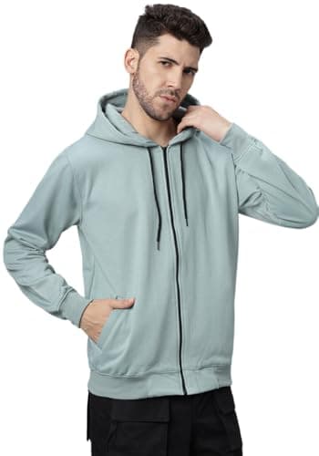 Wear Your Opinion Men's Zipper Hoodie Sweatshirt Jacket for Winter Wear (Mint, XL)