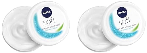 NIVEA Soft Light Moisturizer for Face, Hand & Body, Non-Greasy Cream with Vitamin E & Jojoba Oil for Instant Hydration, 300 ml (Pack of 2)