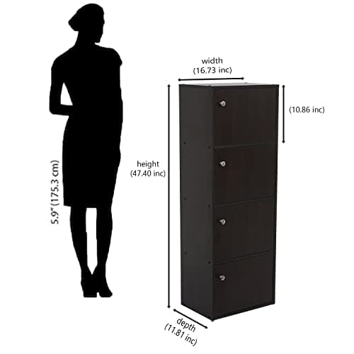 Nilkamal Cary Engineered Wood 4 Shelf Book Case | Book Cabinet with 4 Level Storage (Finish: New Wenge) 2