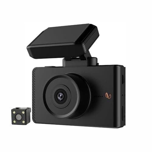 Infinity By Harman Dashcam 200D Dual HD Car Camera | 1080p Full HD Video & 3" IPS Display | Includes Rear-View Cam,| Built-in Microphone| Loop Recording, Supports SD Card (Black)