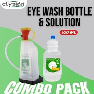 Elysian Emergency Eye Wash Solution Kit – Wall-Mountable Safety Eyewash with 100ml Reusable Pump Bottle | Ideal for Chemical, Dust & Irritant Exposure in Workplace, Lab, or Industrial Use 2