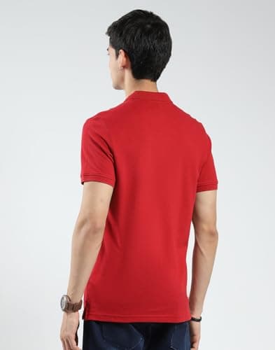 Monte Carlo Men's Regular Fit Polo T-Shirt | Solid Pattern| Half Sleeve | Collared Neck | Casual Wear T Shirt for Men's Red L (Pack of_1) 4