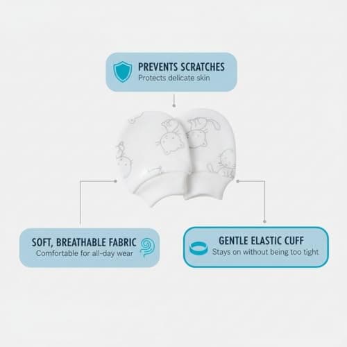 Mothercare Boys Cuddle Me Mittens - Pack of 2 - Blue/White 6