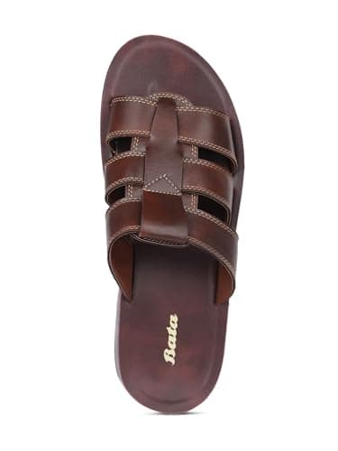 Bata Men's Slip-on Sandal - BROWN (8 UK) (8714505) 5