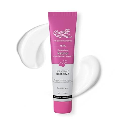 Chemist At Play 0.1% Encapsulated Retinol Night Cream for Face | Anti Aging cream for Women & Men | Reduces Wrinkles & Sunspots | Lightweight & Fast-Absorbing | All Skin Types | Boosts Collagen | 30 g