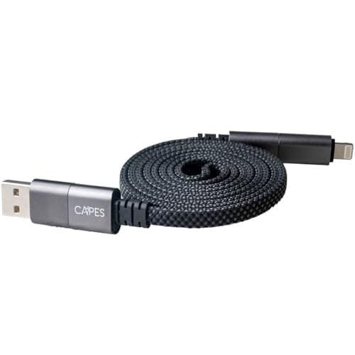Capes MagLock 4-In-1 Magnetic Fast Charging Cable 240W PD | Flat Braided 1m Cable With E-Marker Chip | Multi Connector for Phones Laptops & Tablets