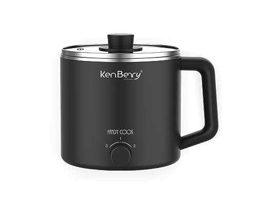 KenBerry Handy Cook Multipurpose Stainless Steel Electric Kettle | Multi Kettle | Multi Cooker | Travel Kettle | Make Infant Food, Instant Food, Tea, (1.65 L, Steel/Black)