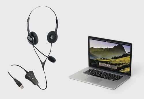 Voixtone USB Headset VT11 Brand, Noise Cancellation Mic, Inlune Mute Volume Control, Ideal for All Center, Office Calls, Online Classes, Conference Calling,Wired Type A USB 2