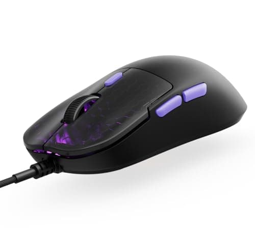 Kreo Harpy Gaming Mouse Wired, 55g Ultra-Lightweight Mouse, Customizable RGB Mouse for Laptop Gaming, Mouse for Pc, 1000Hz Polling Rate, 12800 DPI