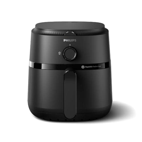 PHILIPS Air Fryer NA120/00, uses up to 90% less fat, 1500W, 4.2 Liter, with Rapid Air Technology (Black), Large 2