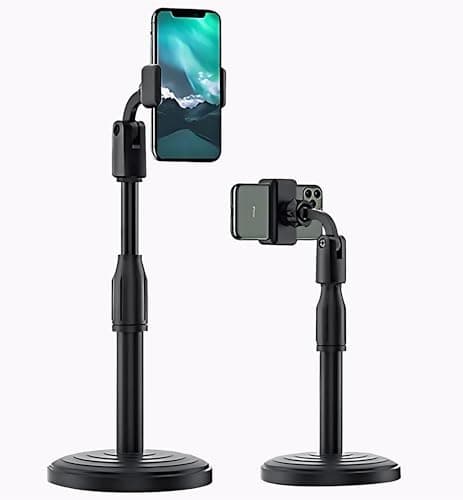 ELITEWAVE Mobile Phone Stand Multi-Angle Adjustable Desk Mount Holder with 360° Rotation | Universal Compatible with All iPhone & Android Smartphones