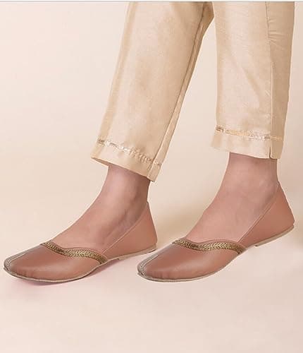 CatBird Women’s Traditional Jutti with Embellished Trim | Soft Cushioned Ethnic Mojari | Lightweight Slip-On Footwear | Festive, Wedding 8 UK 2