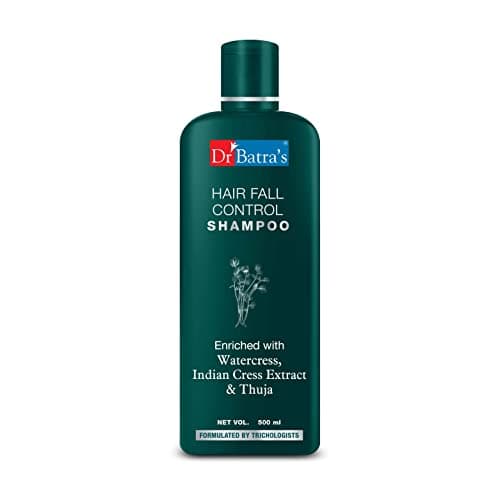 Dr Batra's Hair Fall Control Shampoo with Watercress, Indian Cress Extract & Thuja | Helps Reduce Hair Fall & Strengthen Hair | Anti Hair Fall Shampoo for Men & Women | Gentle Daily Use Hair Care | 50