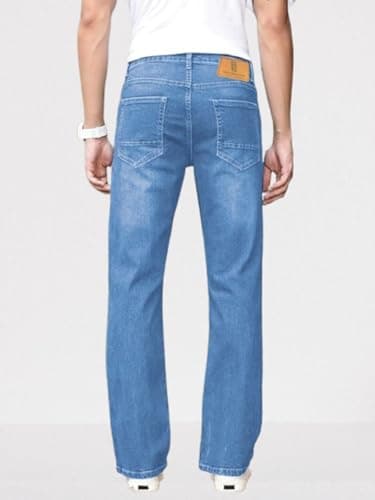 Ben Martin Men's Smart Fit Stretchable Jeans || Light Blue Mid-Rise Denim Pants with Whisker Wash || Premium Casual Wear Jean for Men || 5 Pocket Jean's for Men's – Size 34 (1) 2