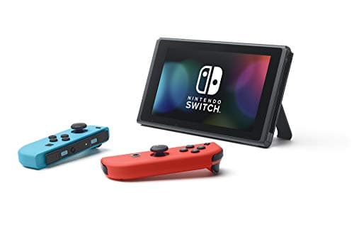 Nintendo Switch Version 2 Online Gaming (1 Year Warranty Included) with Neon Blue and Neon Red Joy-Con 5