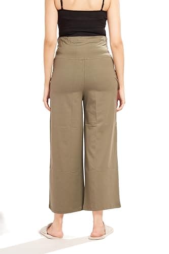 AV2 Women's Cotton Lycra Stretchable Relaxed Fit Maternity Pants | Maternity Yoga Pants | Maternity Trousers Green Small 5556 2