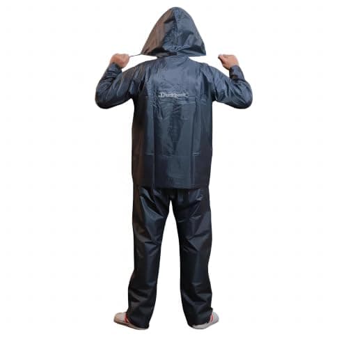 Duckback Men's Raincoat Pant Style Waterproof Rainsuit with Jacket (NAVY, XL) 2