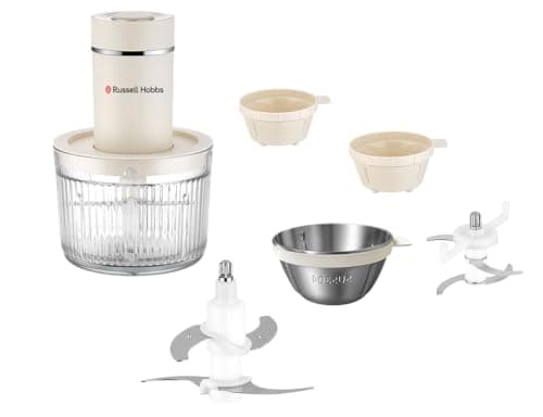 Russell Hobbs ChopChef 1.2L Food Chopper 400W Powerful Motor | 4 Mixing Bowls (1.2L + 3x500ml) | SS304 4-Blade | Variable Speed with Turbo | Multi-Purpose Electric Chopper with Safety Lock 4