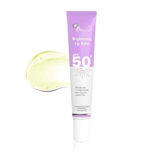 Fixderma Brightening Lip Balm With SPF 50 PA+++ for Pigmented & Dry Lips | 4% Kojic Acid, 2% Alpha Arbutin | Moisturizes, Hydrates & Brightens Pigmented Lips | For Men & Women - 15ml 2