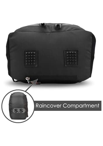 SS Large Laptop Backpack for Boys & Girls – Spacious School & College Bag with Rain Cover, Reflective Safety Strip, Multiple Compartments, Durable Water-Resistant Fabric (35L, Black) 4