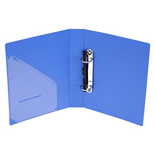 Solo 2-D A5 Ring Binder File Folder, Office Document Organizer with Inside Pocket, Presentation Display Plastic Voucher File for Certificates, Portfolio, Papers & Projects (1, Blue) 4