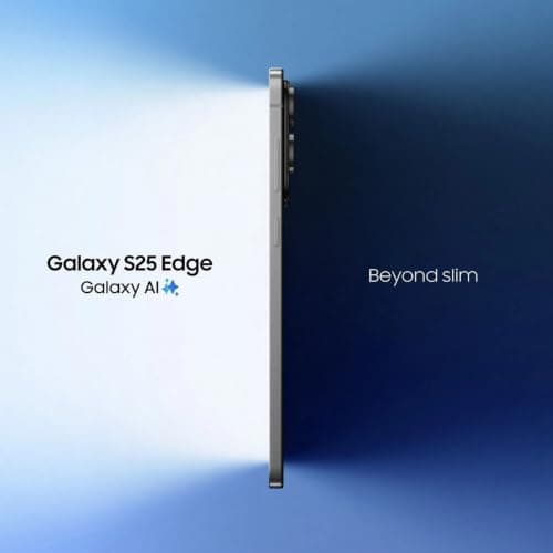 Samsung Galaxy S25 Edge 5G (Titanium Silver, 12GB RAM, 256GB Storage) | Snapdragon 8 Elite for Galaxy Processor | 200MP + 12MP Dual Rear Camera | 12MP Front Camera | 3900mAh Battery | AI 5G Smartphone 4