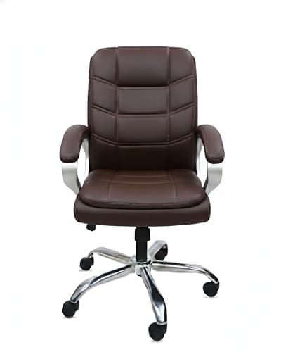 ACTIVA Executive Revolving Office Chair | Ergonomic Computer Desk Chair with Cushioned Seat| Heavy Duty Steel Base, Adjustable Height & 360° Swivel Wheel| Study/Home/Offcie Visitor Chair (Star,Coffee) 5
