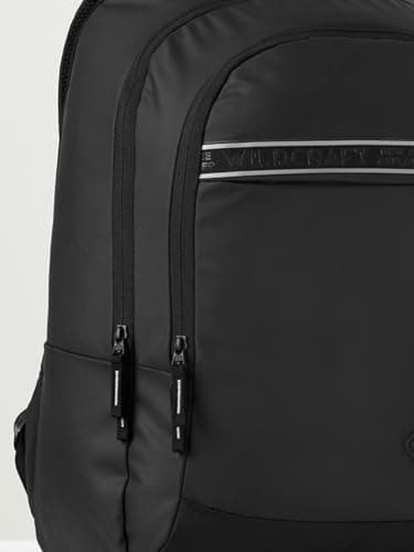 Wildcraft Dark Edition 30 L Laptop Backpack for Men & Women | Fits 15.6 inch Laptop | Padded Shoulder Straps, Multi Compartments, Anti-Theft Zippers | Office & College Bag | Dark Black 3