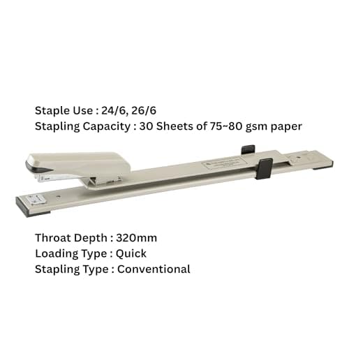 Kangaro Desk Essentials DS-23S13QL Half Strip Stapler | Anti-Skid Grip with Quick Loading Mechanism | Staples Uses : 24/6, 26/6, Capacity 30 Sheets (Body Color May Vary) 2