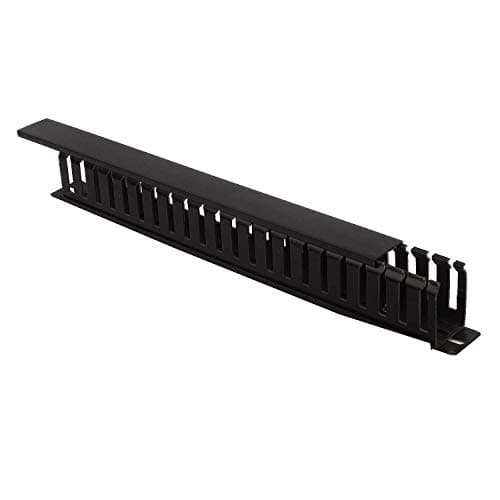 1U 22 Slot Rack Mount Horizontal Cable Manager Duct Raceway/Wiring Channels/Cable Tray PVC FRLS Type Standard Slot with Cover & Screws for 19" Rack (1 pcs Pack, Black) 2