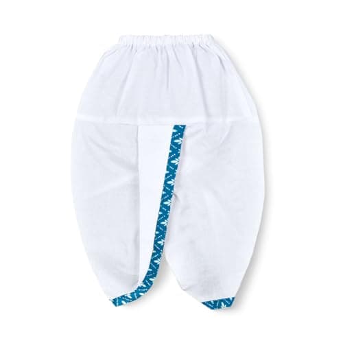 Traditional Baby Boys Full Sleeve Cute Ethnic Organic Cotton Soft Dhoti Kurta Set Baby Ethnic Wear Festival (Blue, 0-3 Months) 3