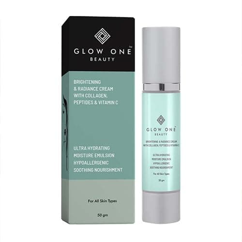 Glow One Beauty Brightening & Radiance Cream with Collagen, Peptides & Vitamin C | Ultra Hydrating Moisture Emulsion for All Skin Types | 50 g