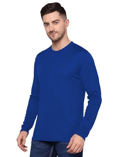 TQH Full Sleeve T Shirt for Men | T Shirts for Man Full Sleeve | Gym TShirts for Men Workout | Men's T-Shirts | Slim Fit Polyester Round Neck Solid Sports T-Shirt for Running Training Casual Wear 4