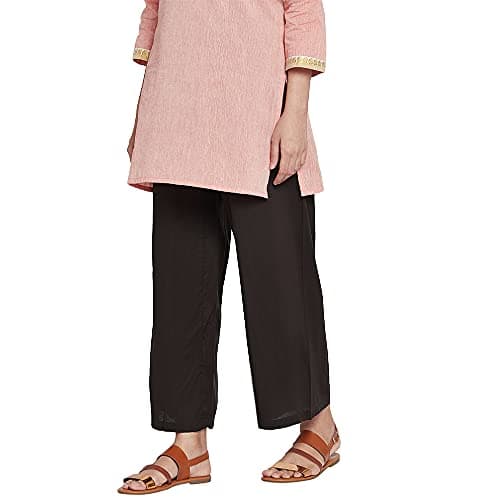 GO COLORS Women Brown Mid Rise Viscose Basic Palazzo - 2XL 2
