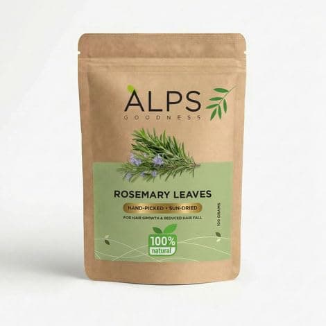 Alps Goodness Rosemary Leaves 100 gm | Made with Premium Sun Dried Rosemarry Leaves | Organic Rose mary Leaf| 100% Natural | Boosts Hair Growth & Reduces Hair Fall | No Chemicals, No Preservatives | H