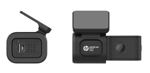 HP Dash Cam F490w: Super HD 1296P, 121° Wide Lens, F2.0 Aperture, Low-Light Clarity, Wi-Fi app (Go Moto Plus), Loop Recording, Parking Mode, G-Sensor, mic, Speaker, 128GB microSD Support 4