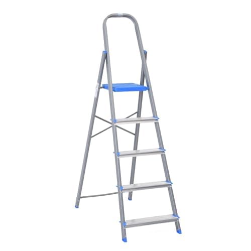 Nilkamal Rise 5 Step Heavy Duty Steel Ladder with Aluminium Steps | for Home Use | Climb Easy Anti-Slip Steps | Secure Safety Clutch Lock | 150 kg Capacity | 1 Year Warranty 2
