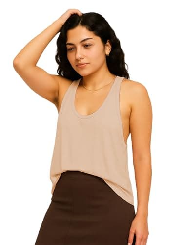 THE BLAZZE Gym & Running Tank Top - Women's Dry-Fit, Anti-Pill Activewear 1005 NB85 Beige 2XL 4