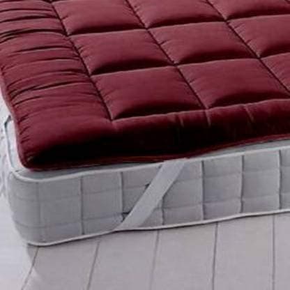 Rajasthan Crafts Microfiber Double Bed Mattress Topper/Padding - King Size 72inch x 78inch, Maroon (RC-MT-001-C) 3