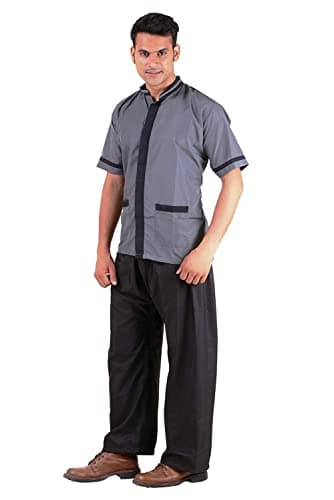 FABUNIFORMS Uniform Set For Men Housekeeping, Hotel Staff, Hospital Staff Dress Set (Grey, 36) 2