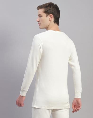 Monte Carlo Mens Solid White V Neck Full Sleeve Thermal Vest (6240M7WH-0-44) 4