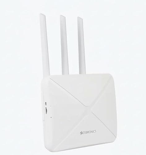 Zebronics 4G/5G Sim Router with High-Speed Antenna, LAN/WAN Auto Switching, WPA2-PSK Security, Nano Sim Compatible, White