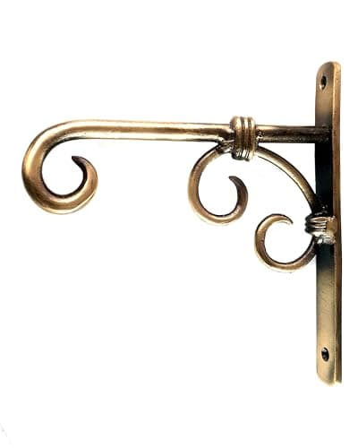 Two Moustaches 100% Pure Brass Wall Lantern Diya Hanger, Planter Hangers, Lanterns Wind Chimes Hanging Baskets Ornaments, Diya Hanger Brass, Hangers for Wall (6.5 x 1 x 7 Inches, Brown, Pack of 1) 2
