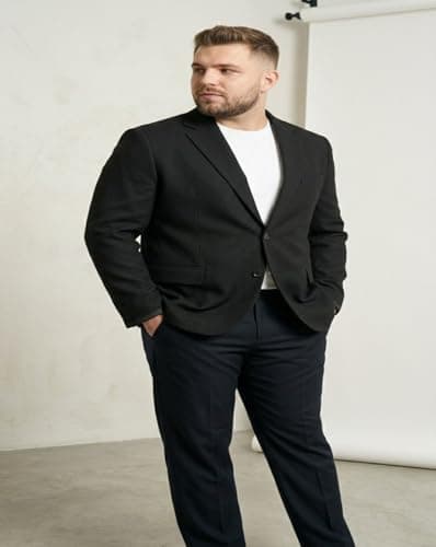 MAYKR Men's Black Slim Fit Single-Breasted Blazer, Formal Business Suit Jacket 4