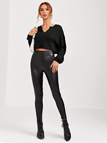 Zilcon Womens Waffle Long Sleeve 2025 Fall Fashion V Neck Basics Crop Tops Slim Fitted T Shirts Going Out Crop top for Women Stylish Western Tops (in, Alpha, S, Regular, Black) 5