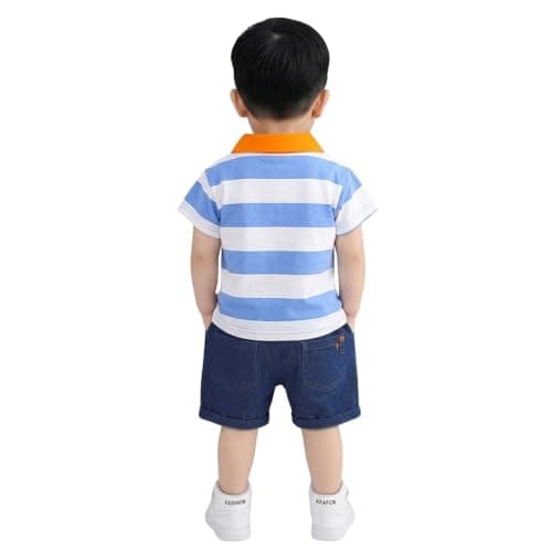 Tirupati Creation Stylish Baby Boy Dress Set with Printed T-Shirt and Shorts | Kids Clothes for Boys | Comfortable Kids Boys Dress for Daily Wear | Perfect Dress for Baby Boy (Blue, 5-6 year) 2