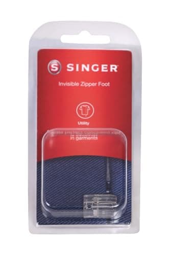SINGER Invisible Zipper Presser Foot – for Low Shank Sewing Machines | Perfect for Concealed Zipper Insertion on Dresses, Skirts, Pillows & More | Seamless Finish for Professional Results