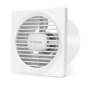 LONGWAY Gusto 6 Inch 150 mm Energy Efficient Exhaust Fan | High Speed Powerful Motor | Noiseless Operation & Easy to Clean | Suitable for Bathroom, Kitchen, Office | 2 Years Warranty (White)